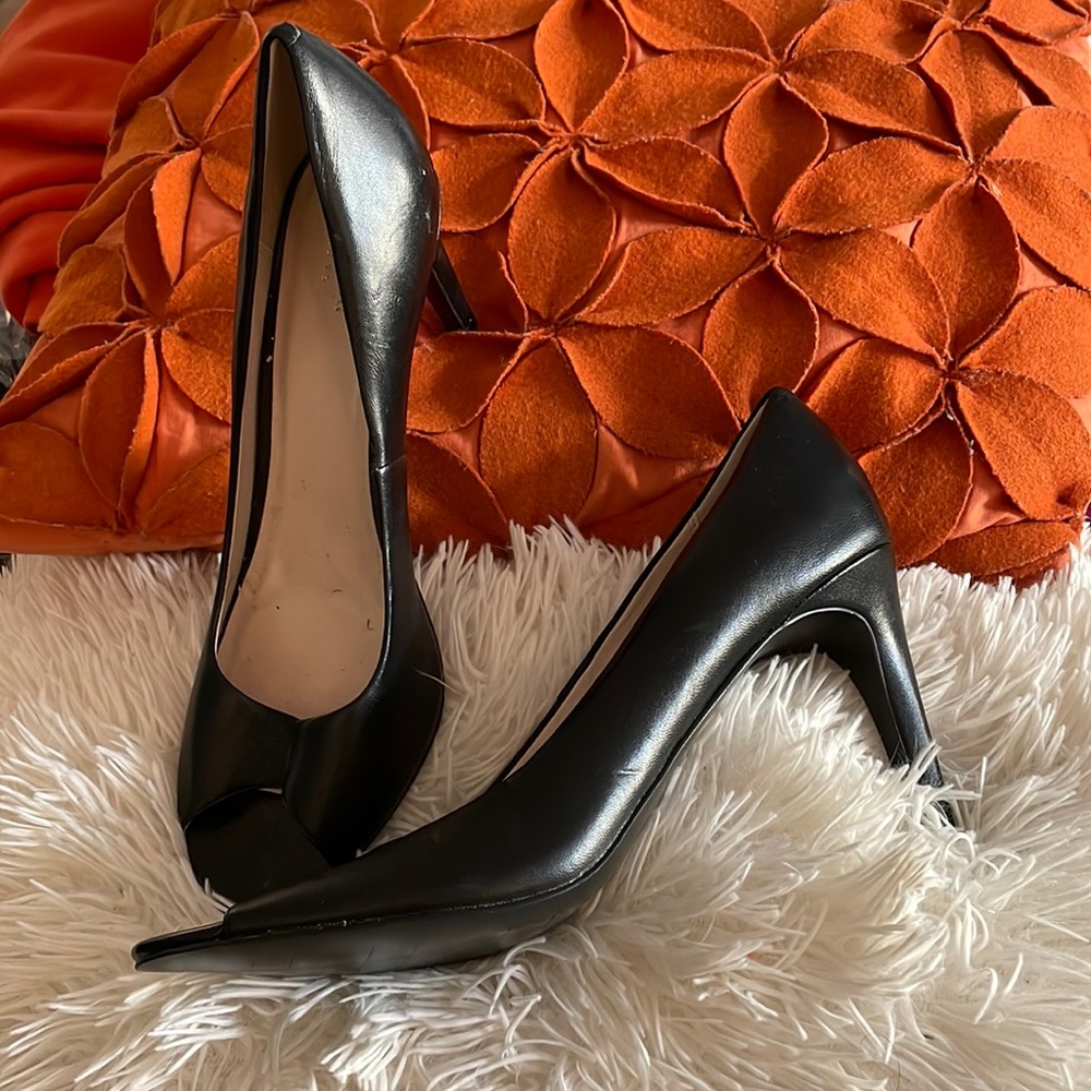 New Cole Haan Grand OS open toe black leather 4 inch heels in 11B, ready to go!